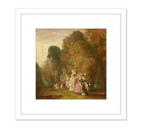 Artery8 William Turner What You Will 1822 Painting 8X8 Inch Square Wooden Framed Wall Art Print Picture with Mount in White Artery8 White