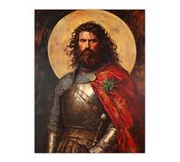 William Wallace Scottish Knight Portrait Painting Wall Art Print Artery8 Red W24 inch x H32 inch