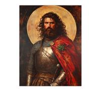 Artery8 William Wallace Scottish Knight Portrait Painting Wall Art Print in Red | Size: W18" x H24" Artery8 Red W18" x H24"