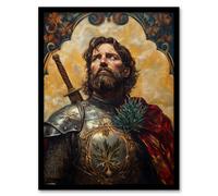 Artery8 William Wallace Thistle Art Nouveau Portrait Wall Art Print - A4 Size