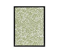 Artery8 Willow Leaves Bright Pattern Black Framed Canvas Wall Art Print 18X24 Artwork By W. Morris : Botanical Leaf Design For Hallway Study Or Garden Room Adding Subtle Natural Character