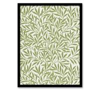 Artery8 Willow Leaves Bright Pattern Framed Wall Art Print A4 Artwork By W. Morris : Botanical Leaf Design For Hallway Study Or Garden Room Adding Subtle Natural Character