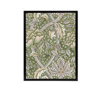Artery8 Windrush Floral Filigree Pattern Morris Vintage Framed Canvas Wall Art in Green | Size: W18" x H24" Artery8 Green W18" x H24"