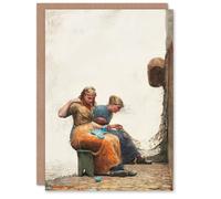 Artery8 Winslow Homer Art Card Women Mending the Fishing Nets