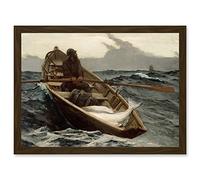 Artery8 Winslow Homer Fog Warning Painting Fisherman Storm Artwork Framed Wall Art Print A4