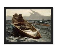 Winslow Homer Fog Warning Painting Fisherman Storm Artwork Framed Wall Art Print A4 Artery8 Black One Size