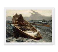 Winslow Homer Fog Warning Painting Fisherman Storm Artwork Framed Wall Art Print A4 Artery8 White One Size