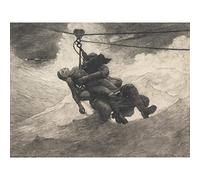 Artery8 Winslow Homer Life Line Large Wall Art Poster Print Thick Paper 18X24 Inch