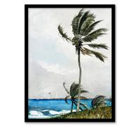 Artery8 Winslow Homer Palm Tree in Nassau Watercolour Framed Art Picture Print | Size: A4 Artery8 Multicolor A4
