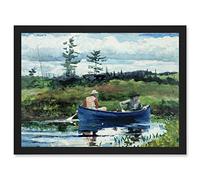 Winslow Homer The Blue Boat Painting Artwork Framed Wall Art Print A4 Artery8 Black One Size