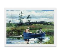 Winslow Homer The Blue Boat Painting Artwork Framed Wall Art Print A4 Artery8 White One Size
