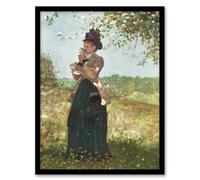 Artery8 Winslow Homer The Yellow Jacket Portrait Painting Framed Art Print in Green | Size: A3 Artery8 Green A3