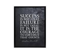 Artery8 Winston Churchill Slate Quote Framed Canvas Wall Art Print in Grey | Size: W18" x H24" Artery8 Grey W18" x H24"