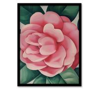 Artery8 Winter Rose Camelia Flower Watercolour Painting Framed Art Print in Pink | Size: A4 Artery8 Pink A4
