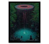 Artery8 Witch Forest Tree Of Life Surreal Fantasy Art Framed Art Print in Green | Size: A4 Artery8 Green A4