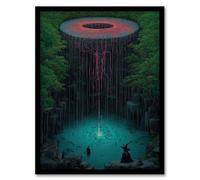 Artery8 Witch Forest Tree Of Life Surreal Fantasy Art Living Room Artwork Framed Wall Art Print A4