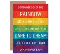 Artery8 Wizard Of Oz Quote Frank Baum Somewhere Over The Rainbow Greeting Card Artery8 Multicolor
