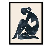 Artery8 Woman Abstract Minimalism Figure Female Painting Living Room Artwork Framed Wall Art Print A4
