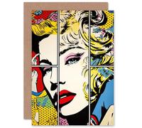 Artery8 Woman Comic Book Strip Pop Art for Wife Her Mum Sister Daughter Mom Gran Nan Birthday Thank You Congratulations Blank Art Greeting Card