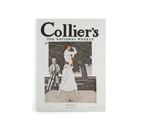 Artery8 Woman Golfer First Tee Vintage Magazine Canvas Wall Art Print in White | Size: W24" x H32" Artery8 White W24" x H32"