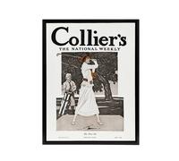 Artery8 Woman Golfer First Tee Vintage Magazine Framed Canvas Wall Art Print in White | Size: W18" x H24" Artery8 White W18" x H24"