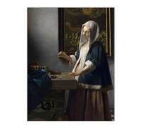 Artery8 Woman Holding a Balance XL Extra Large Wall Art Poster Print 24X32 Artwork By Vermeer : Golden Age Artwork Perfect For Study Or Bedroom Balancing Beauty Stillness And Introspection