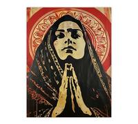 Artery8 Woman in Prayer Artwork Religious Peace Powerful Living Room Large Wall Art Poster Print Thick Paper 18X24 Inch