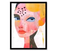 Artery8 Woman Portrait Texture Patterns Abstract Modern Living Room Artwork Framed Wall Art Print A4