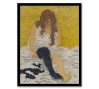 Artery8 Woman Putting on Her Stockings Bonnard Framed Wall Art Print in Yellow | Size: A4 Artery8 Yellow A4