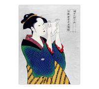 Artery8 Woman Reading Letter Portrait Vintage Wall Art Print Kitagawa | Size: W24" x H32" Artery8 Multicolor W24" x H32"