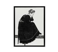 Artery8 Woman Sitting on a Stool Reijer Stolk Framed Canvas Wall Art Print in White | Size: W12" x H16" Artery8 White W12" x H16"