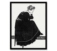 Artery8 Woman Sitting on a Stool Reijer Stolk Framed Wall Art Print in White | Size: A4 Artery8 White A4