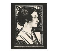 Artery8 Woman Stained Glass Sketch Portrait By Richard Roland Holst Large Wall Art Print 18X24 : Decorative sketch portraying quiet strength perfect for elegant lounge or gallery collection