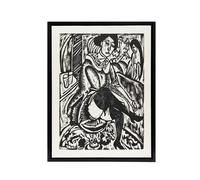 Artery8 Woman Tying Her Shoe Ernst Ludwig Kirchner Black Framed Canvas Art in White | Size: W24" x H32" Artery8 White W24" x H32"