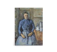 Artery8 Woman with a Coffeepot Portrait Paul Cezanne Canvas Wall Art Print | Size: W24" x H32" Artery8 Multicolor W24" x H32"