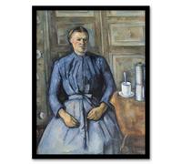 Artery8 Woman with a Coffeepot Portrait Paul Cezanne Framed Wall Art Print | Size: A4 Artery8 Multicolor A4