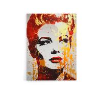 Artery8 Woman With Red Lipstick Retro Glam Canvas Wall Art Print in Orange | Size: W24" x H32" Artery8 Orange W24" x H32"
