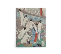 Artery8 Women In Public Bath Canvas Wall Art Print Vintage Japan : by Kunichika 12x16 Cultural print filled with grace and rhythm, ideal for spa-inspired bathrooms or artistic living rooms