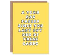 Artery8 Birthday Card A Year Passed Since Last Card Fun Funny Happy Joke Humour For Her Gran Sister Niece Daughter Wife Woman Greeting Card