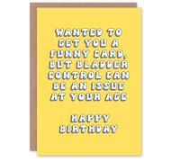 Artery8 Women's Birthday Card Bladder Control Age Issue Fun Funny Joke Humour Greeting Card in Yellow Artery8 Yellow