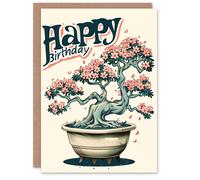 Artery8 Birthday Card Cherry Blossom Bonsai Tree For Her Gran Sister Niece Daughter Wife Woman Greeting Card