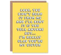 Artery8 Birthday Card Deny Glad You Are My Sister Fun Funny Happy Joke Humour For Sister Greeting Card