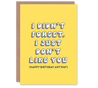 Artery8 Birthday Card Didn't Forget Just Don't Like You Fun Funny Happy Joke Humour For Her Gran Sister Niece Daughter Wife Woman Greeting Card