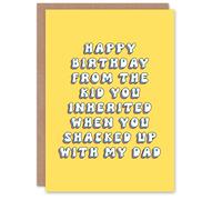 Artery8 Women's Birthday Card From Kid You Inherited Shacked Up Fun Funny Humour Greeting Card in Yellow Artery8 Yellow
