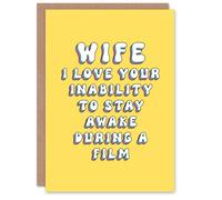 Artery8 Women's Birthday Card Inability To Stay Awake During Films Funny Cheeky in Yellow Artery8 Yellow