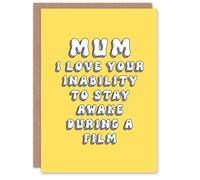 Artery8 Women's Birthday Card Inability To Stay Awake During Films Funny Cheeky in Yellow Artery8 Yellow