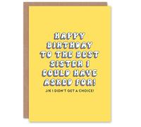 Artery8 Women's Birthday Card The Best Just Kidding Had No Choice Funny Cheeky in Yellow Artery8 Yellow