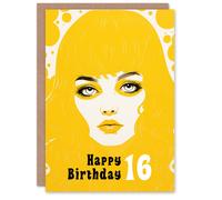 Artery8 Women's Birthday Greeting Card Summer Yellow Cool Age 16 Year Old 16th For Her Artery8 Yellow