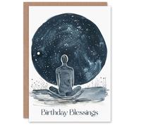 Artery8 Blessings Celestial Spiritual Figure Space Stars For Her Woman Birthday Card