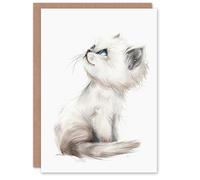 Artery8 Cute Fluffy Ragdoll Kitten Baby Cat Lover For Her Woman Birthday Card
